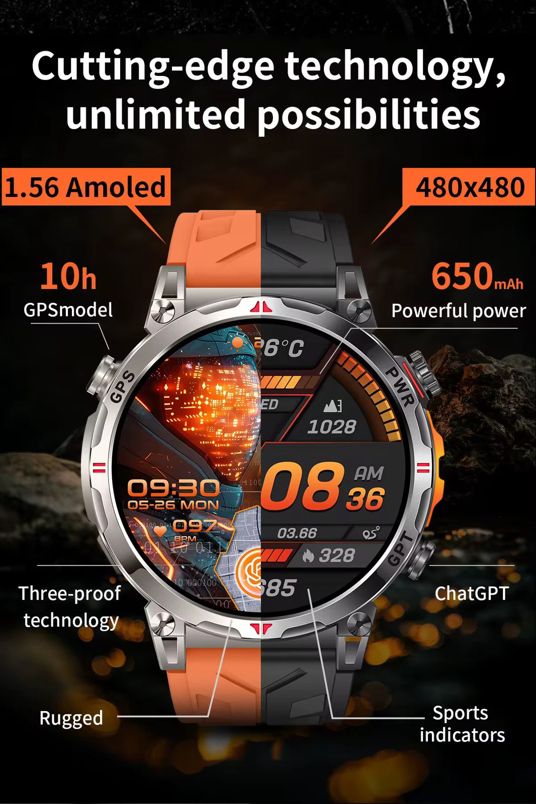 2025 KC93 Men’s GPS Smart Watch