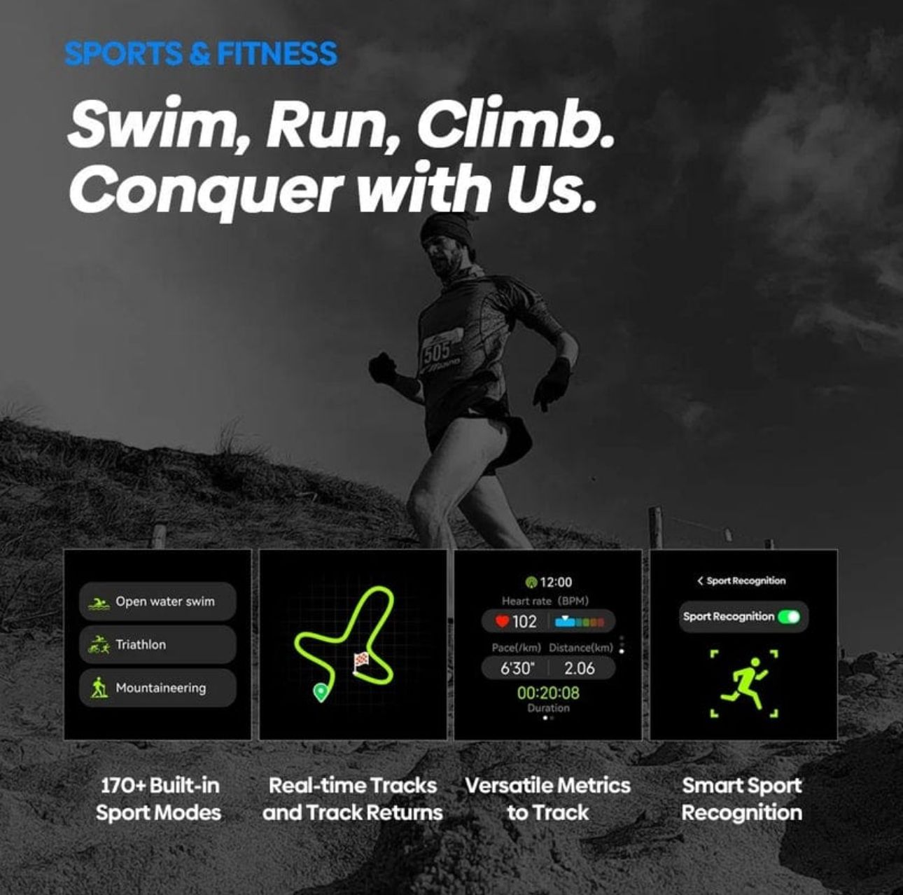 Rainbuvvy DM56 Smart Watch 1.43 Inch - Allin1