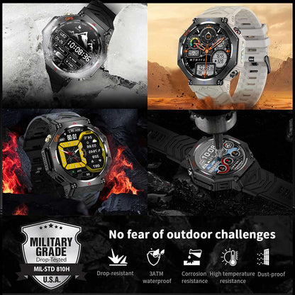 KC91 Outdoor Rugged GPS Smartwatch Flashlight Compass