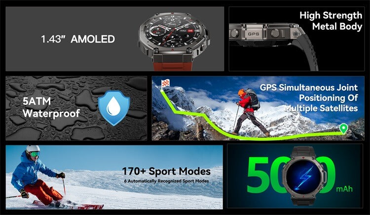 DM58 Outdoor GPS Smartwatch - Allin1
