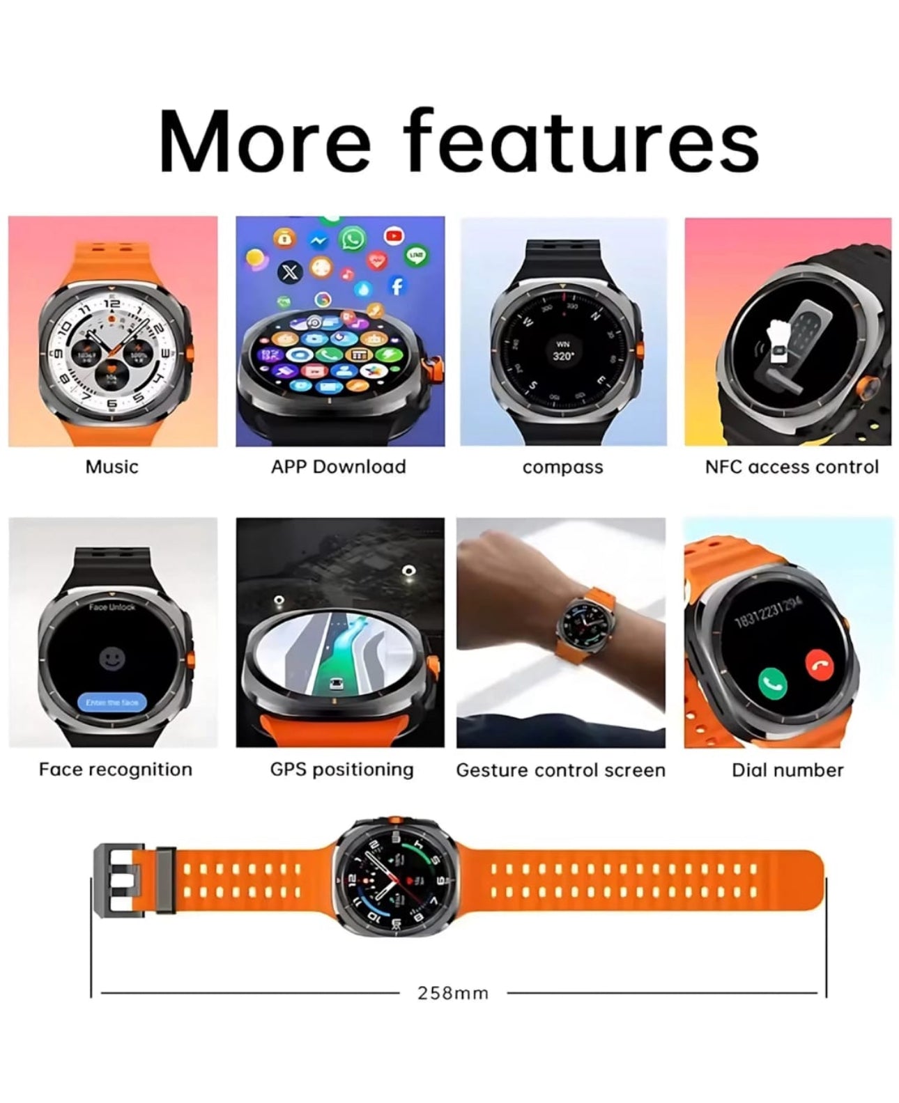 U8 Ultra 5G Smartwatch with AMOLED & GPS - Allin1