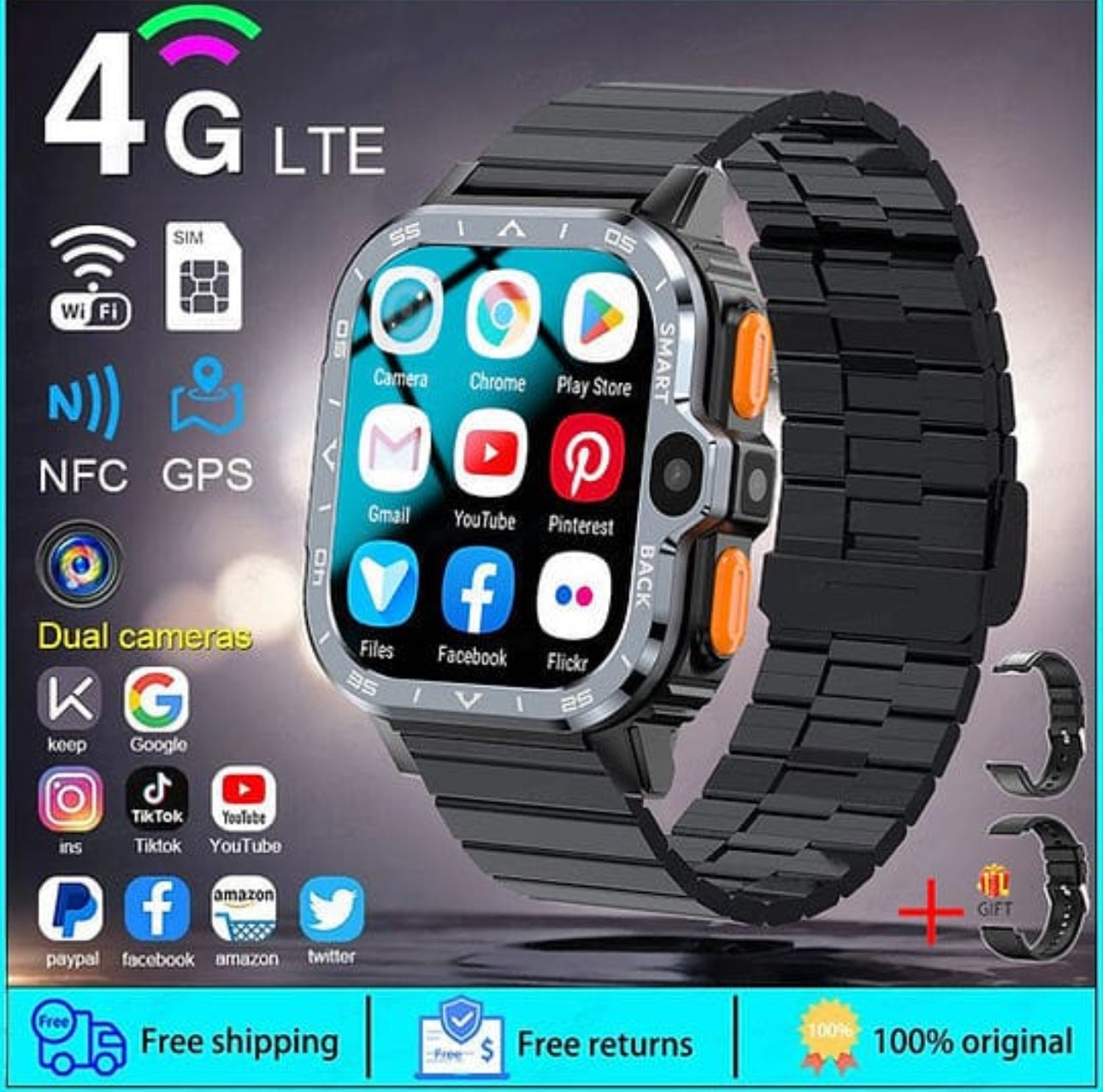 S8 Ultra Smart Watch 4G LTE - Allin1