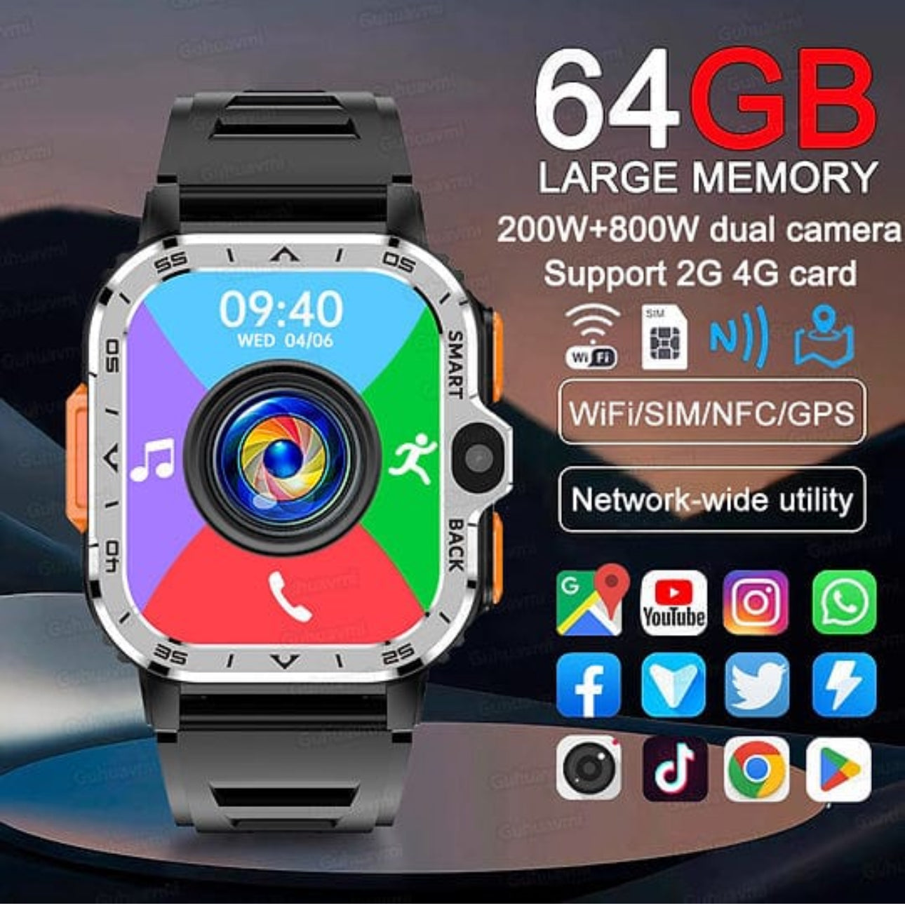 S8 Ultra Smart Watch 4G LTE - Allin1