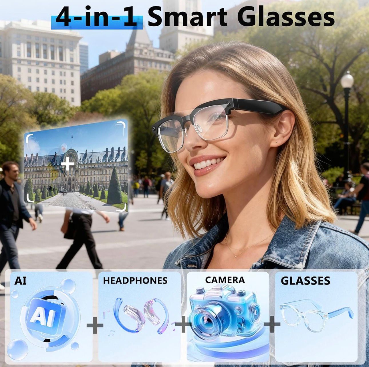 BDI Smart AI Camera Glasses W630