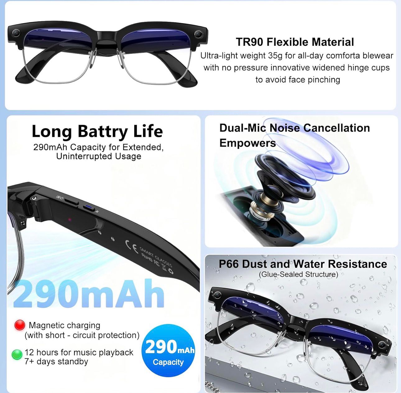 BDI Smart AI Camera Glasses W630