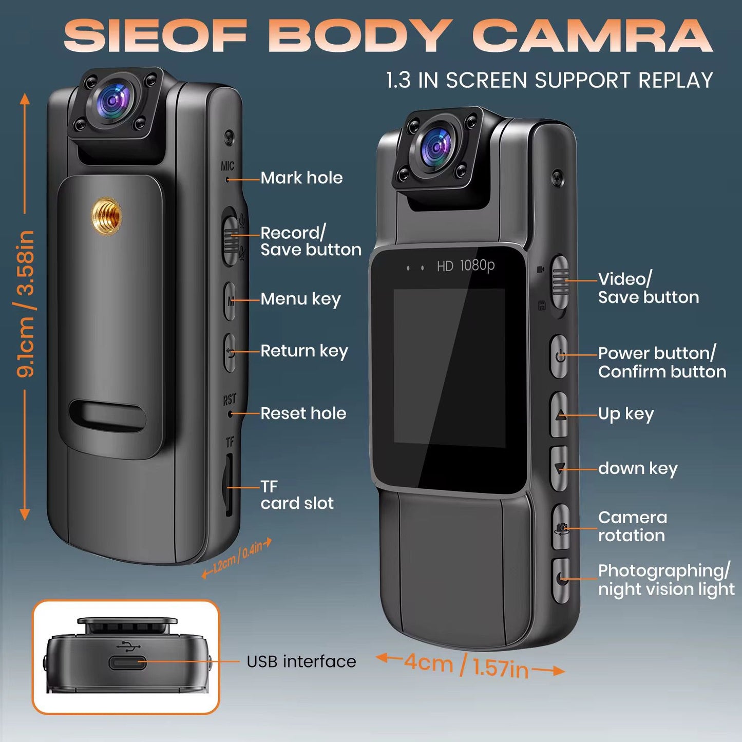 Bodycam 4k  with 64 gb built in memory