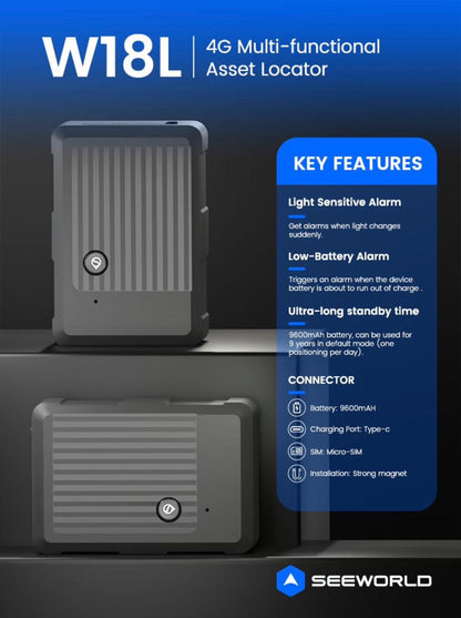 W18L-E | 4G Magnetic Asset Rechargeable Tracker